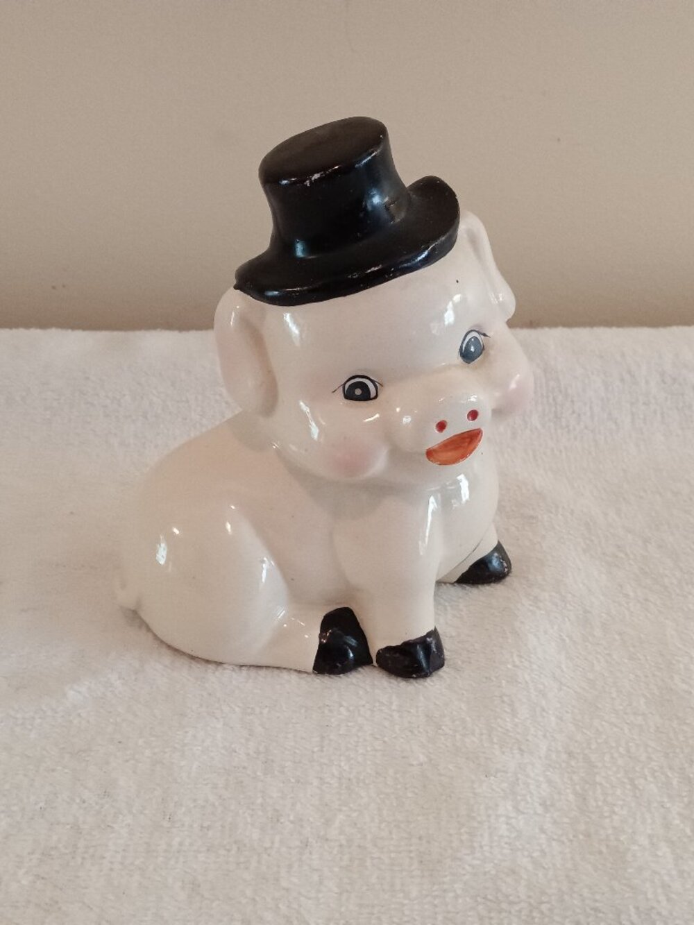 Vintage Mid Cenuty Top Hat Ceramic Piggy Bank